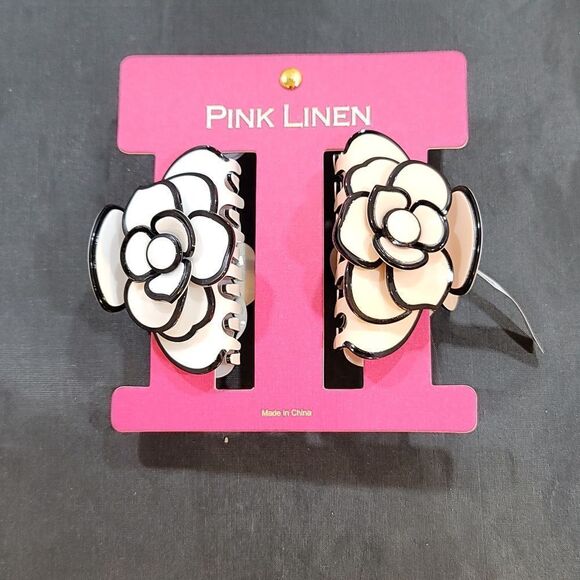 BRAND NEW PINK LINEN HAIR CLAW CLIP CLAMP FOR WOMEN FRENCH STYLE HEAD ACCESSORY - Picture 6 of 16